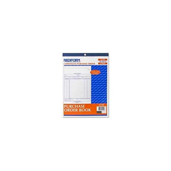 Rediform Rediform Purchase Order Book, 2-Part, Carbonless, 8-1/2" x 11", 50 Sets/Book 1L146 - main